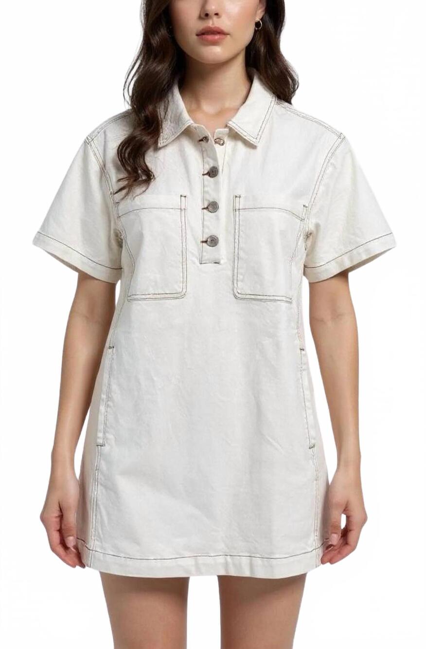 NEW BLANKNYC see you again denim dress in white